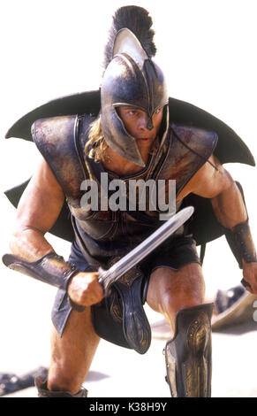 BRAD PITT stars as 'Achilles' in Warner Bros. Pictures' epic action adventure Troy, also starring Eric Bana and Orlando Bloom. PHOTOGRAPHS TO BE USED SOLELY FOR ADVERTISING, PROMOTION, PUBLICITY OR REVIEWS OF THIS SPECIFIC MOTION PICTURE AND TO REMAIN THE PROPERTY OF THE STUDIO. NOT FOR SALE OR REDISTRIBUTION.    TROY [US 2004]  BRAD PITT as 'Achilles'  BRAD PITT stars as 'Achilles' in Warner Bros. Pictures' epic action adventure Troy, also starring Eric Bana and Orlando Bloom. PHOTOGRAPHS TO BE USED SOLELY FOR ADVERTISING, PROMOTION, PUBLICITY OR REVIEWS OF THIS SPECIF Stock Photo