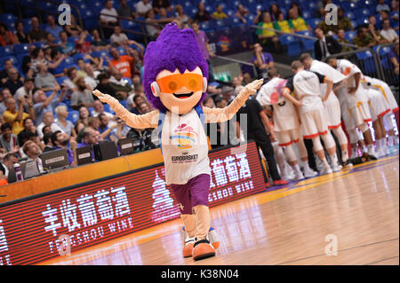 Telaviv, Israel. 31st Aug, 2017. Mascot during EuroBasket Group B game between Germany and Ukraine. Credit: Michele Longo/Pacific Press/Alamy Live News Stock Photo