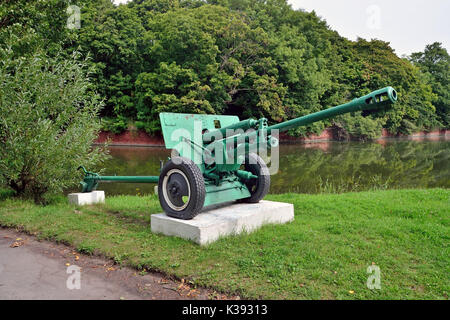 Soviet 76-mm divisional gun model 1942 ZIS-3. City Baltiysk, previously Pillau,  Kaliningrad oblast, Russia Stock Photo