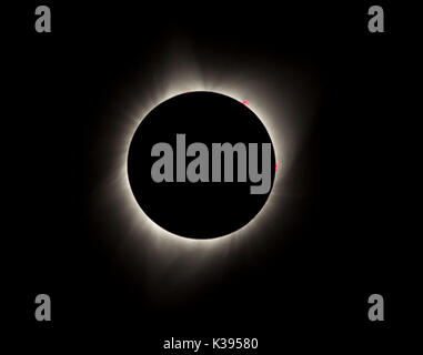 A total eclipse as seen from Madras, Oregon on August 21, 2017. Photo by Francis Specker Stock Photo