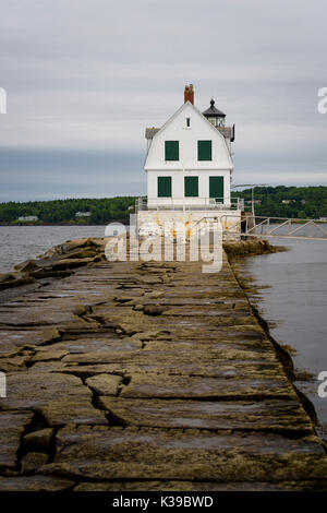 Rockland Breakwater Lighthouse, Rockland, Main USA Stock Photo