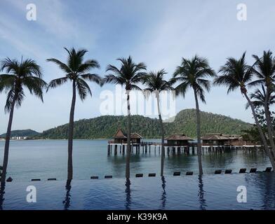 One of the best luxury hotels in the world, Pangkor Laut Resort in Malaysia and is unique as it's located on it's own island Stock Photo