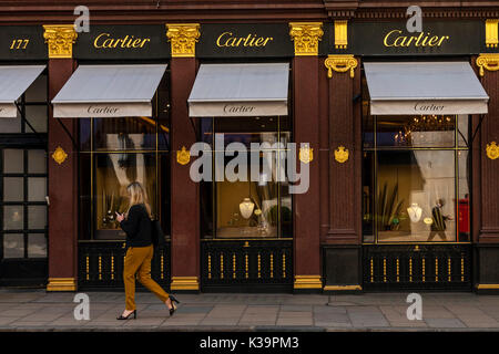 Woman shopping in Cartier store in the Galleria in Houston Texas