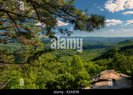 A summer vista view from the Look Rock area of Foothills Parkway West in Great Smoky Mountains National Park, Tenneseee, USA Stock Photo