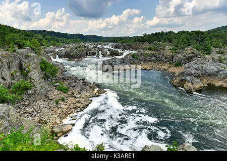 Great Falls Park in Virginia, United States. It is along the banks of the Potomac River in Northern Fairfax County. Stock Photo