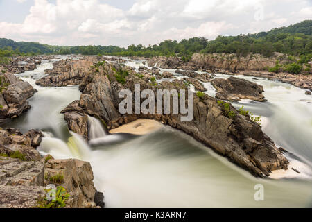 Great Falls Park in Virginia, United States. It is along the banks of the Potomac River in Northern Fairfax County. Stock Photo