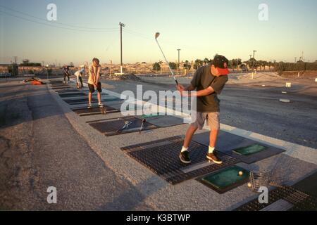 dhahran, saudi arabia -- the golf practicing range at the sprawling saudi aramco compound in the eastern province of saudi arabia. Stock Photo