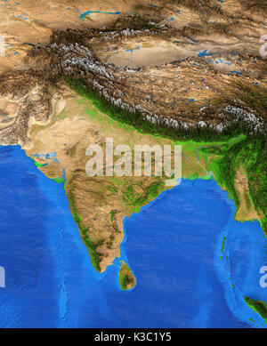 Map of India. Detailed satellite view of the Earth and its landforms. Elements of this image furnished by NASA Stock Photo