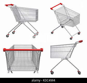 Cart with money, dollars, 3d render illustration Stock Photo