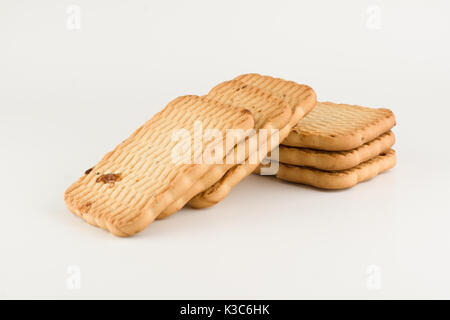 Slide of rectangular pastry on white background Stock Photo