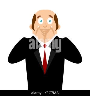 OMG boss Facepalm. Oh my god businessman is frustrated. Disappointment manager. Illustration of frustration Stock Vector