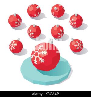 Christmas toy red ball Stock Vector