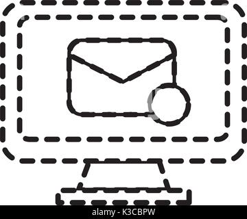dotted shape computer technology with e-mail letter message vector ...