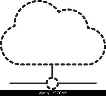 dotted shape cloud data connection loading server vector illustration ...