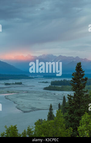 Alaskan Range, Chulitna River,  Denali Nationalpark, Alaska, USA Stock Photo