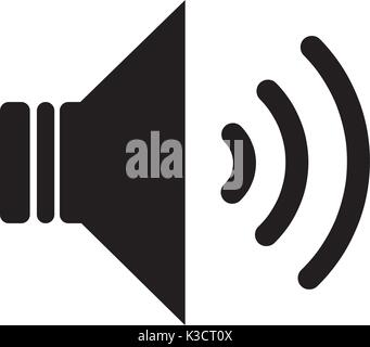 Black audio speaker volume or music speaker volume on line art icon isolated on white backgeound for apps and websites. Vector illustration EPS10 Stock Vector