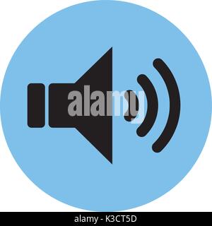 Black audio speaker volume or music speaker volume on line art icon isolated on white backgeound for apps and websites. Vector illustration EPS10 Stock Vector