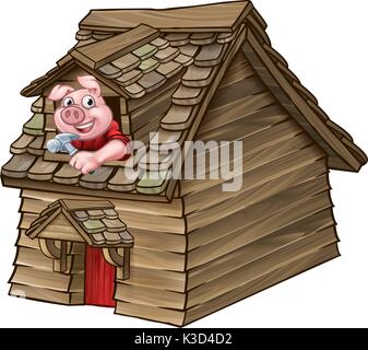 the-three-little-pigs-fairytale-houses-stock-vector-image-art-alamy