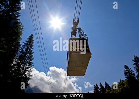 Germany, Bavaria, Upper Bavaria, Werdenfelser Land (region), Eibsee Cable Car, Stock Photo