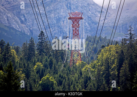 Germany, Bavaria, Upper Bavaria, Werdenfelser Land (region), Eibsee Cable Car, Stock Photo