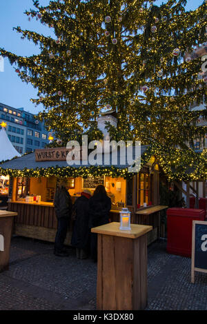 Traditional Christmas fair in Berlin at the Gendarmenmarkt, Germany, Stock Photo
