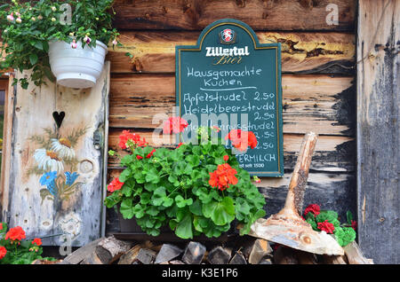 Austria, Tyrol, Zillertal, Höhenstrasse, alpine hut, rural idyll, Stock Photo