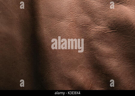 Italian natural brown genuine leather with full detailed texture Stock Photo