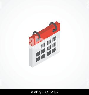 Calendar isometric icon 3d vector illustration on white Stock Vector
