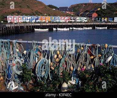 nets in the harbour, island Helgoland, Schleswig - Holstein, North Germany, Germany, Europe, Stock Photo