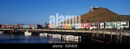 Lobster booths in the harbour, island Helgoland, Schleswig - Holstein, North Germany, Germany, Europe Stock Photo