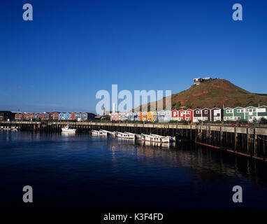 Lobster booths in the harbour, island Helgoland, Schleswig - Holstein, North Germany, Germany, Europe Stock Photo