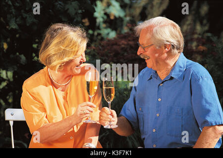 Older couple procontinually to themselves to Stock Photo