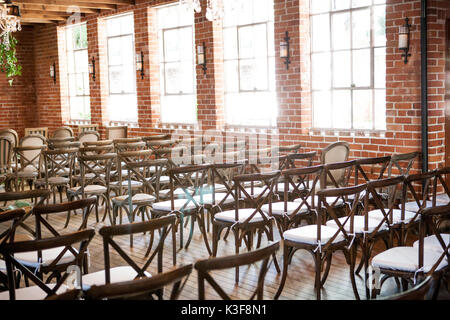 Rows of Chairs at Wedding Stock Photo