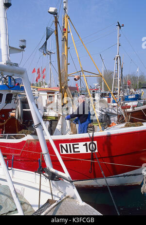 Harbour in village Nien, the Baltic Sea, Germany Stock Photo