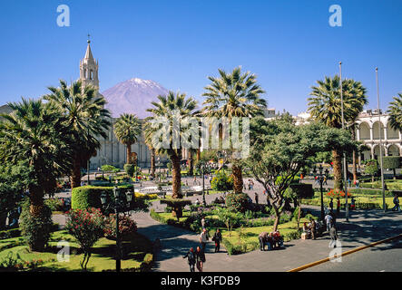 Arequipa, plaza de Armas, Peru Stock Photo