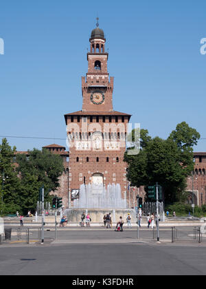 Sforza Castle, Torre del Filarete, Milan, Italy Stock Photo