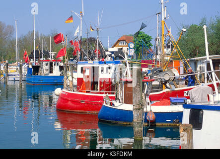 Harbour in village Nien, the Baltic Sea, Germany Stock Photo
