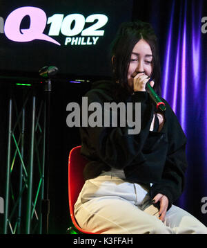 Bala Cynwyd, PA, USA. 8th August, 2017. American Singer-Songwriter Noah Cyrus Visits Q102's Performance Theatre. Stock Photo