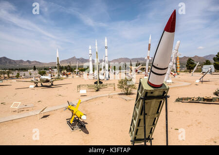 Military Missiles at White Sands Missile Range, New Mexico, USA Stock Photo