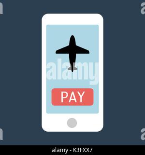 Sign in page on smartphone screen. Hand hold smartphone, finger touch sign in button. Mobile account. illustration Stock Vector