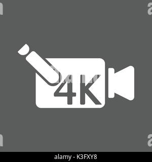 4k ultra hd video recorder icon isolated on background. vector Stock Vector