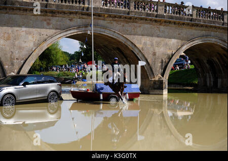 Stamford, UK. 02nd Sep, 2017. Zara Tindall (GBR) riding High Kingdom during the Cross Country Phase of the 2017 Land Rover Burghley Horse Trials, Stamford, United Kingdom. Credit: Jonathan Clarke/Alamy Live News Stock Photo