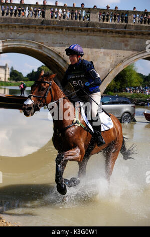 Stamford, UK. 02nd Sep, 2017. Zara Tindall (GBR) riding High Kingdom during the Cross Country Phase of the 2017 Land Rover Burghley Horse Trials, Stamford, United Kingdom. Credit: Jonathan Clarke/Alamy Live News Stock Photo