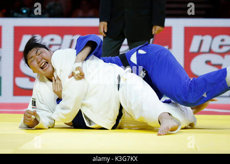 Budapest, Hungary. 2nd Sep, 2017. Sara Asahina (JPN), September 2, 2017 - Judo : SUZUKI World Judo Championships Budapest 2017 Women's  78kg quarterfinal match at Budapest Sport Arena in Budapest, Hungary. Credit: Yusuke Nakanishi/AFLO SPORT/Alamy Live News Stock Photo