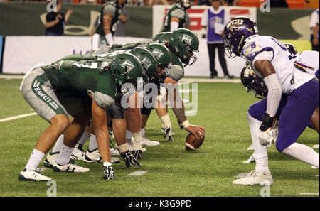 September 2, 2017 - Action between the Western Carolina Catamounts and the Hawaii Rainbow Warriors at Aloha Stadium in Honolulu, Hawaii - Michael Sullivan/CSM Stock Photo