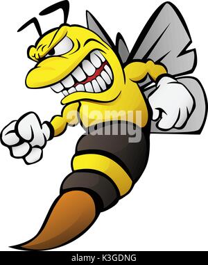 Bee Wasp Hornet Cartoon Illustration Stock Vector