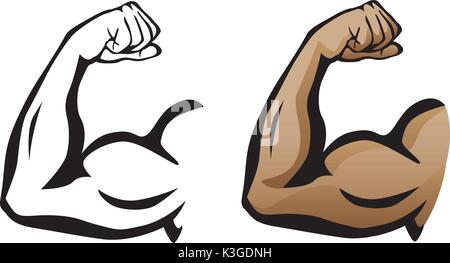 Muscular Arm Flexing Bicep Illustration Stock Vector