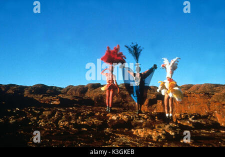 THE ADVENTURES OF PRISCILLA, QUEEN OF THE DESERT HUGO WEAVING in red headress, TERENCE STAMP in blue headress, [?] GUY PEARCE in white headress      Date: 1994 Stock Photo