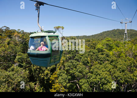 rainforest skyrail cableway australia kuranda cairns queensland cable car barron falls alamy station