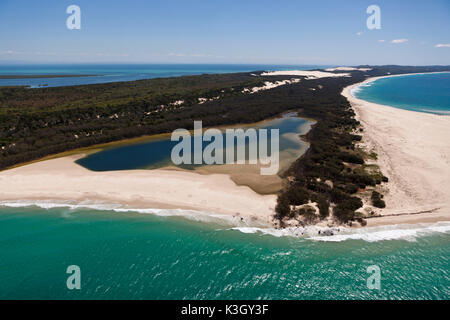 Aerial View of Moreton Island, Brisbane, Australia Stock Photo